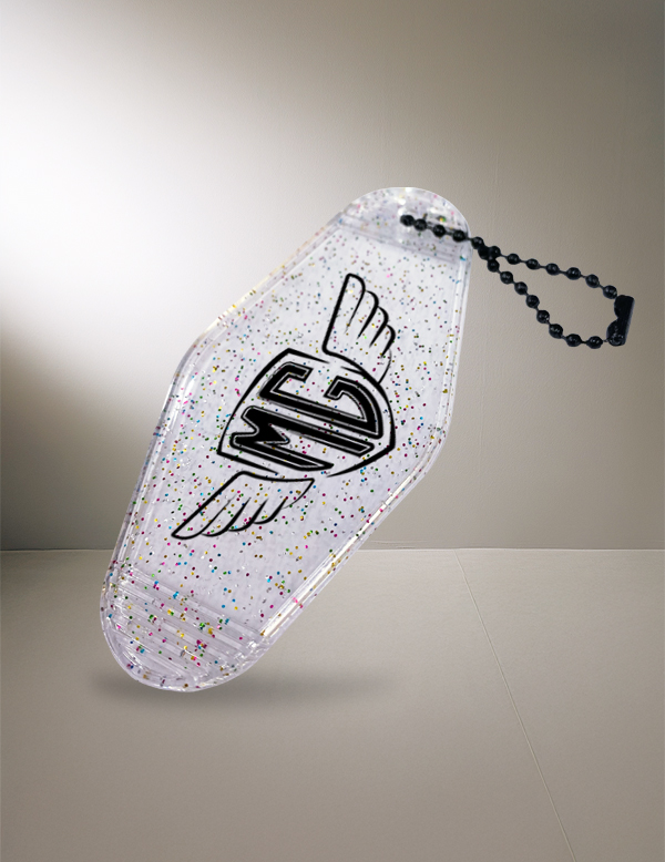 LLAVERO METACRILATO PURPURINA